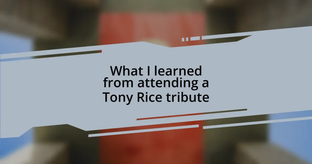 What I learned from attending a Tony Rice tribute